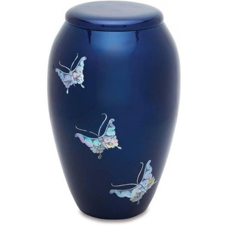 URNSDIRECT2U Urnsdirect2u 7519-10 Butterfly Adult Cremation Urn; Blue - 220 cu. in. 7519-10